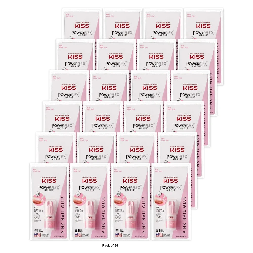 KISS Powerflex Pink Instant Nail Glue (Pack of 36)