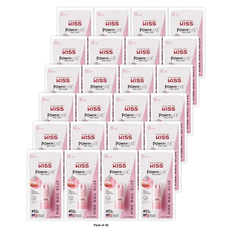 KISS Powerflex Pink Instant Nail Glue (Pack of 36)