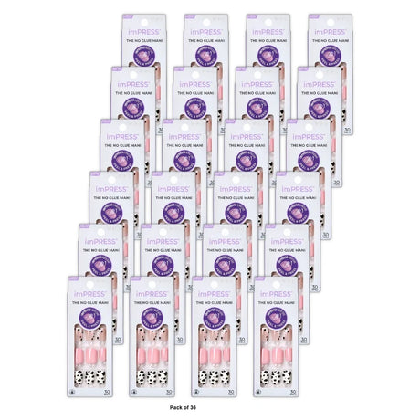 KISS imPRESS Press on Nails One Chance Pink Short Squoval 30 Count (Pack of 36)