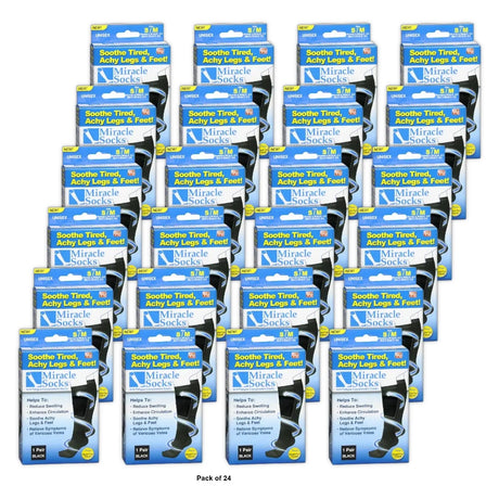 As Seen On TV Ontel Miracle Socks - Black 3.2 Oz (Pack of 24)