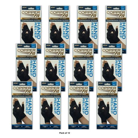 Copper Fit Hand Relief Compression Gloves Large/Extra Large As Seen on TV 2.31Oz (Pack of 12)