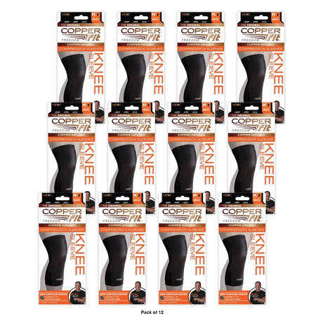 Copper Fit Freedom Compression Knee Sleeve to Help Increase Circulation, Reduce (Pack of 12)