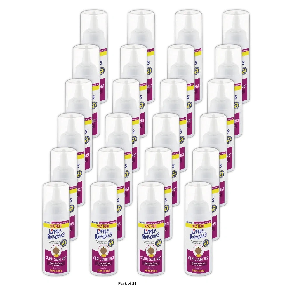 Little Remedies Saline Nasal Mist for Babies Stuffy Noses - 3 fl Oz (Pack of 24)