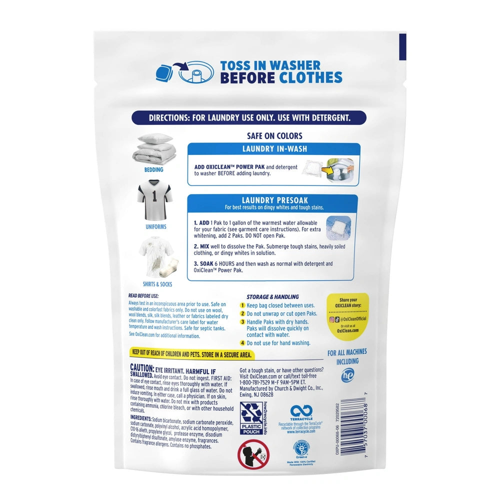 OxiClean White Revive Laundry Whitener + Stain Remover Power Paks - 21.1 (Pack of 4)