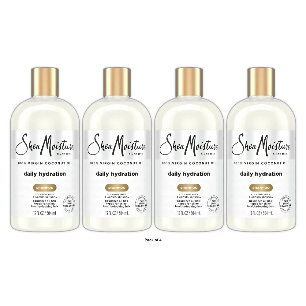 SheaMoisture Virgin Coconut Oil Shampoo Daily Hydration - 13 fl oz(Pack of 4)