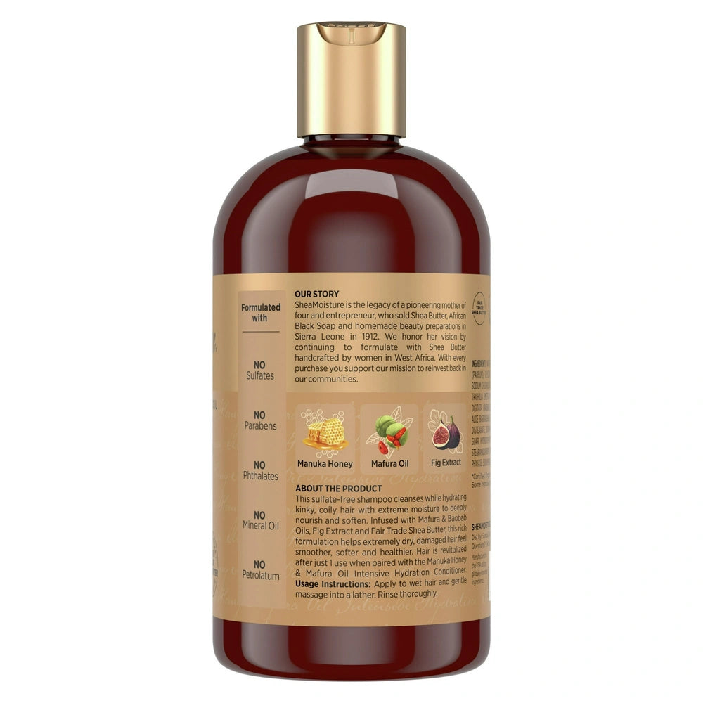 SheaMoisture Manuka Honey & Mafura Hair Oil Intensive Hydration Shampoo - 13 fl OZ(Pack of 4)