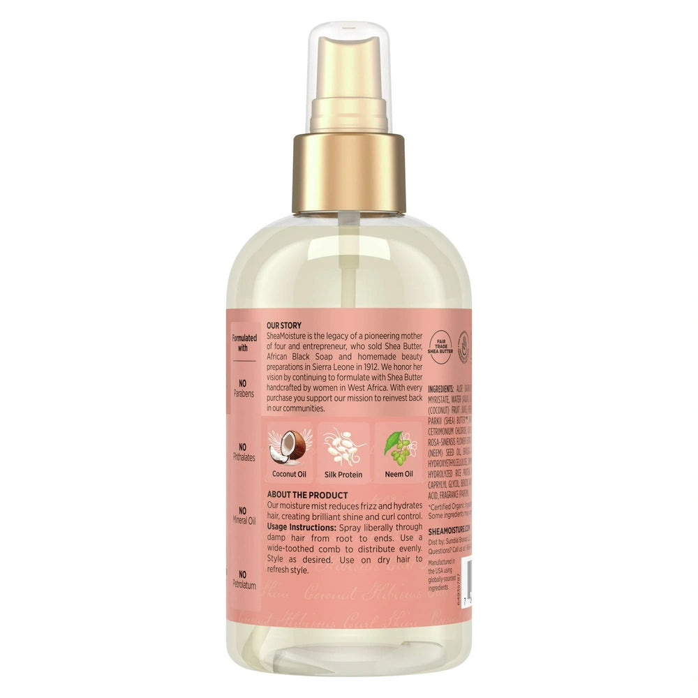 SheaMoisture Frizz Free Hold and Shine Moisture Mist For Thick Curly Hair Coconu 8 OZ (Pack of 12)