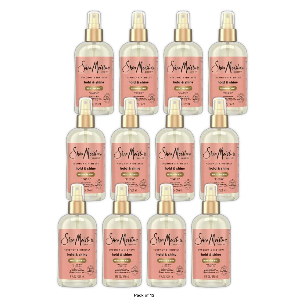 SheaMoisture Frizz Free Hold and Shine Moisture Mist For Thick Curly Hair Coconu 8 OZ (Pack of 12)