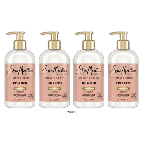 SheaMoisture Curl and Shine Conditioner for Thick Curly Hair Coconut and Hibiscu 13 OZ (Pack of 4)