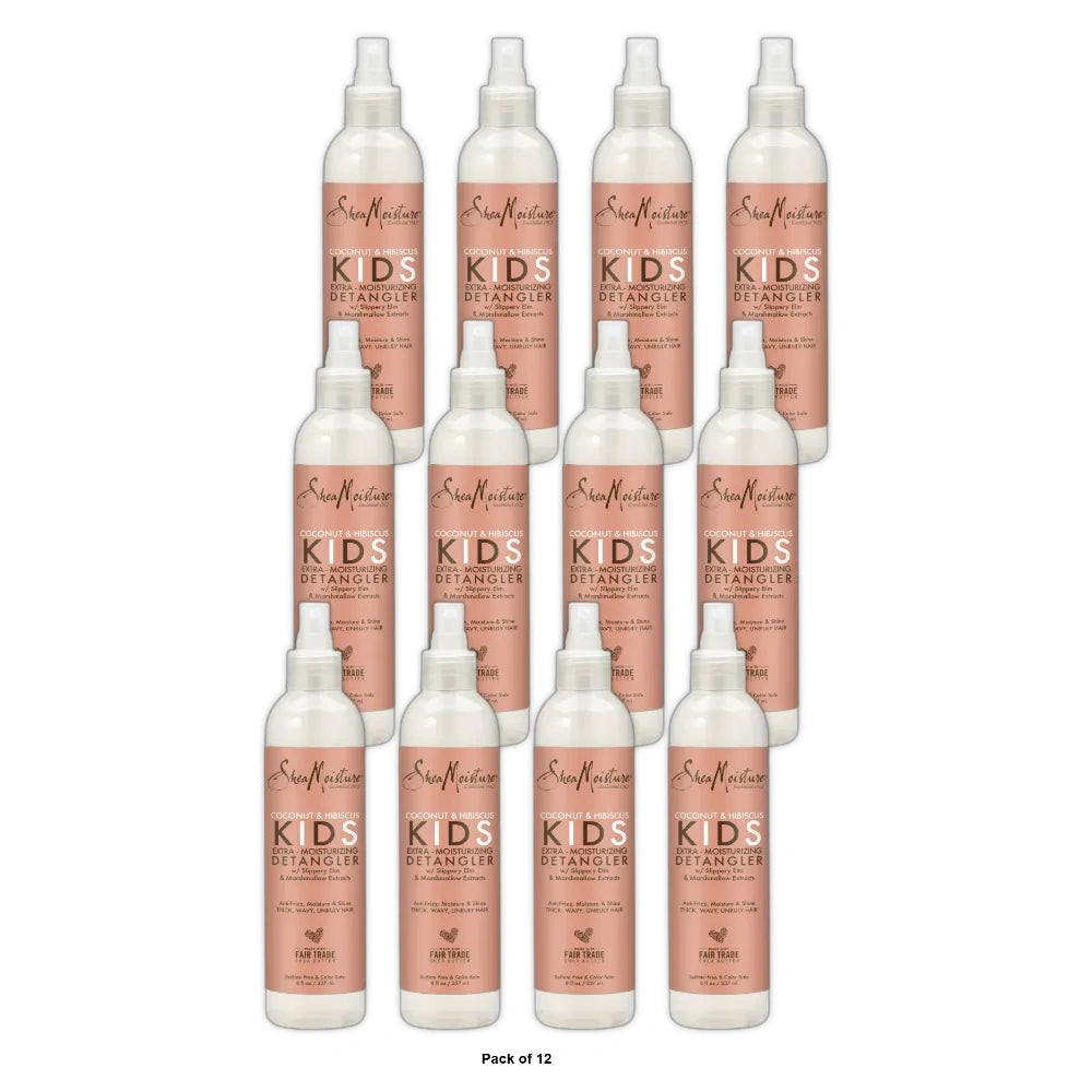 SheaMoisture Coconut & Hibiscus Kids Extra-Moisturizing Detangler - 8 fl Oz (Pack of 12)