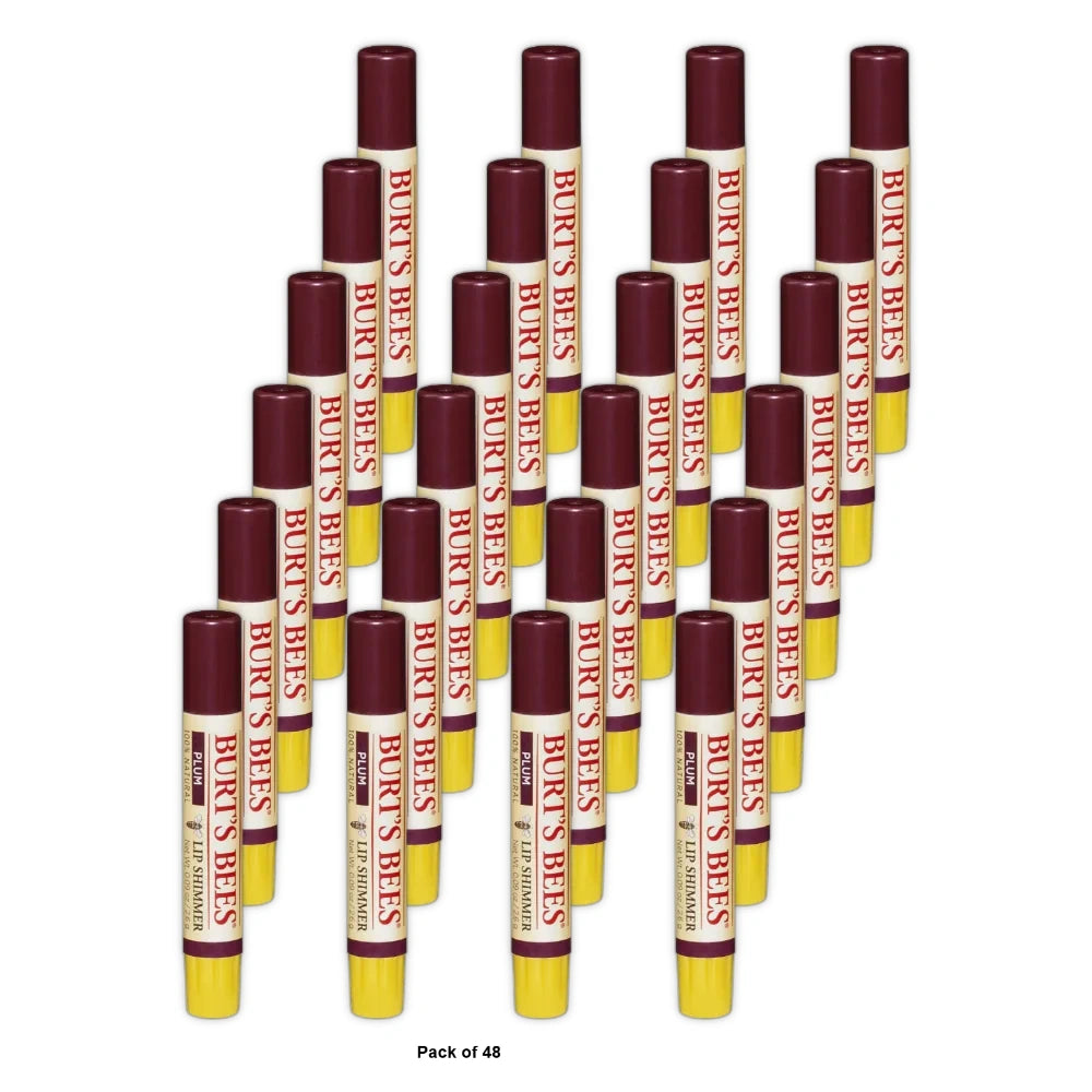 Burt’S Bees Lip Shimmer Lip Gloss Shade Plum 2.6 G 0.09 Oz (Pack Of 48)