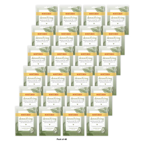 Burt's Bees Detoxifying Biocellulose Gel Mask with Charcoal and Green Tea (Pack of 48)