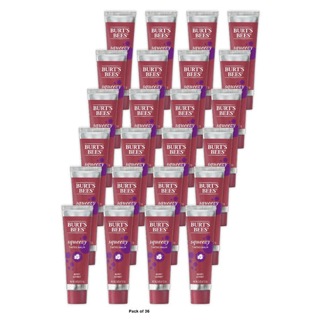 Burt'S Bees 100% Natural Squeezy Tinted Lip Balm With Beeswax, Berry Sorbet, 1 Tube 0.43 Oz (Pack Of 36)