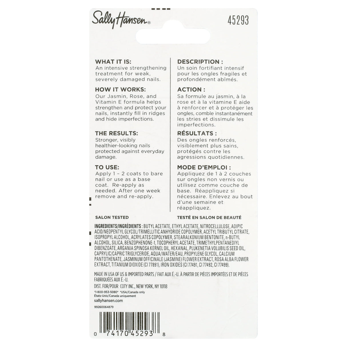 Sally Hansen Nail Treatment - 45293 Nail Rehab Strengthener - 0.33 fl oz (Pack of 48)