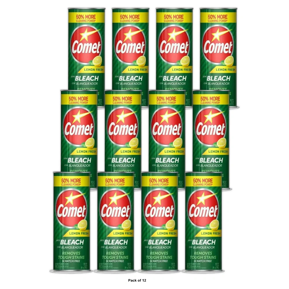 Comet Lemon Fresh Disinfectant Cleanser with Bleach - 21 OZ (Pack of 12)