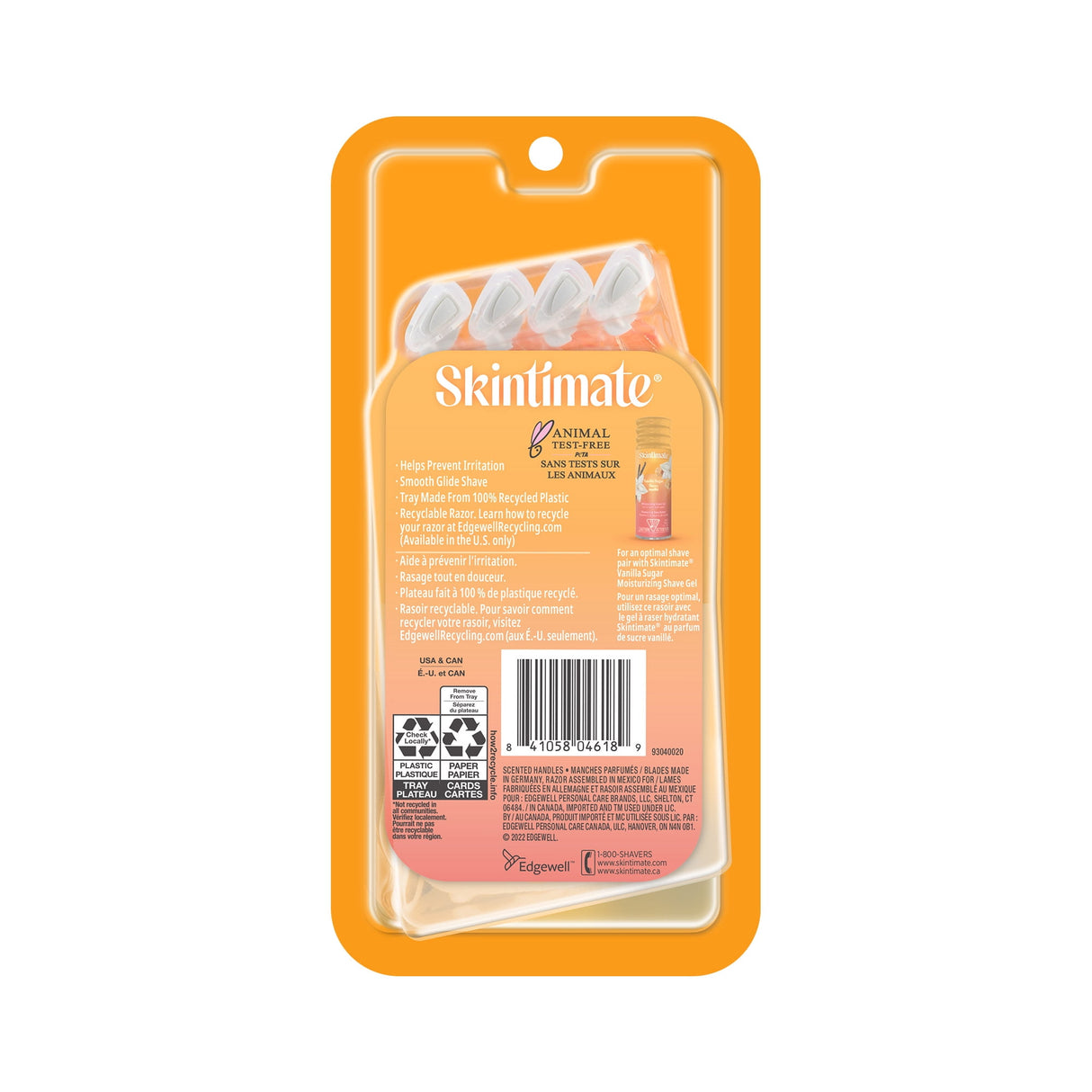 Skintimate Warm Vanilla Sugar Disposable Razor for Women, Gently Exfoliates, Fou (Pack of 12)
