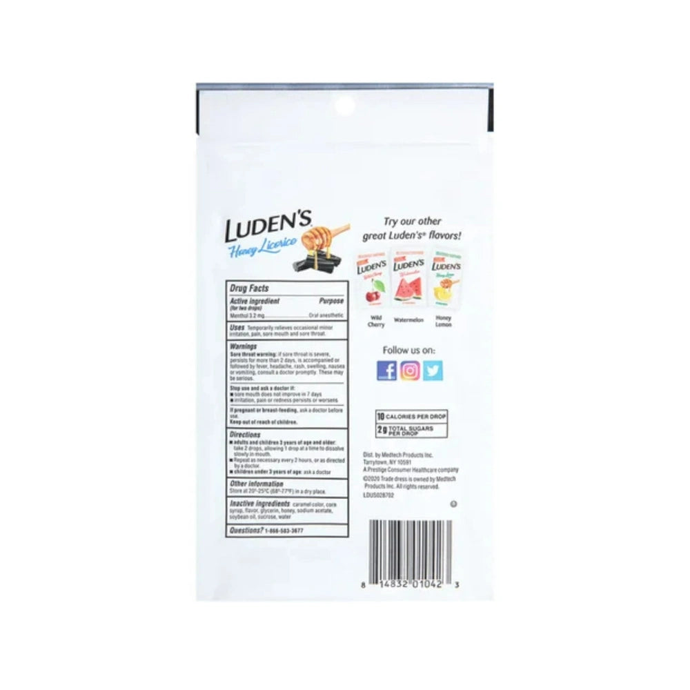 Luden s Honey Licorice Throat Drops (Pack of 12)