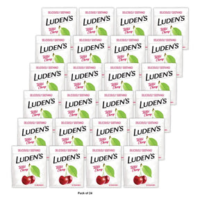 Luden's Soothing Throat Lenge Drops for Sore & Irritated Throats - Wild Cherry 12.64 Oz (Pack of 24)