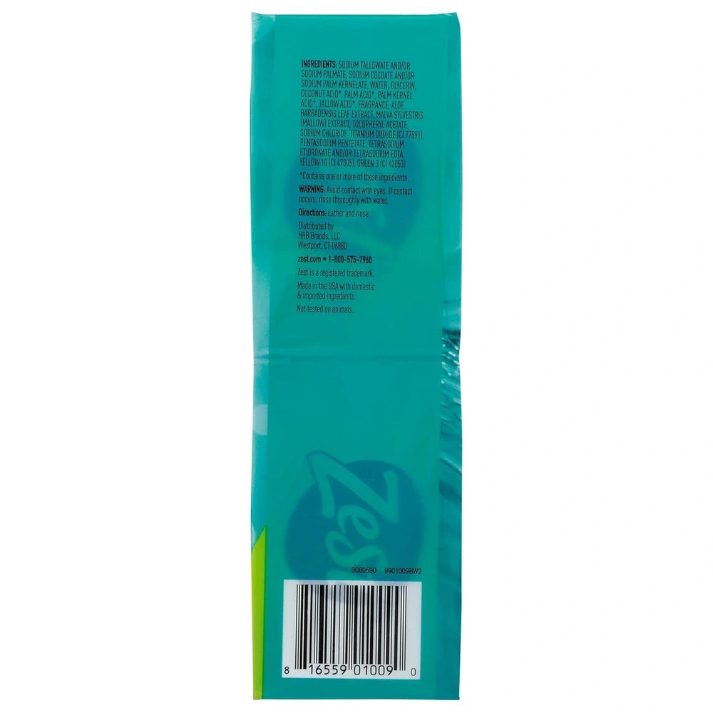 Zest 8-Bar Bath Size Soap, Aqua, 4 OZ (Pack of 6)