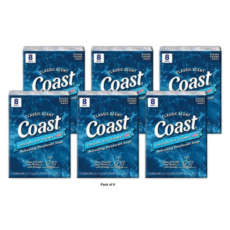 Coast 8-Bar Bath Size Soap, Pacific Force, 4 oz (Pack of 6)