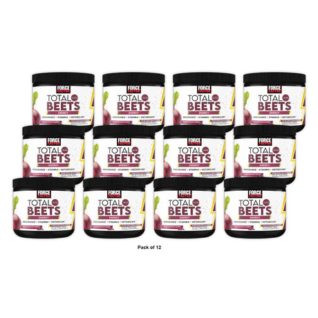 Force Factor Total Beets Energy Powder Pomegranate Berry - 7.5 oz (Pack of 12)