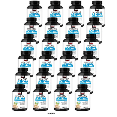 Force Factor Amazing Ashwa KSM-66 Ashwagandha Tablets for Stress Relief 120 Ta 6.8 Oz (Pack of 24)