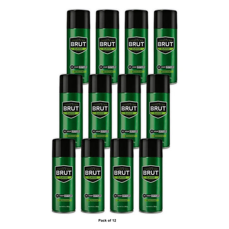Brut 24 Hour Protection Deodorant Spray Classic Scent, 10 oz (Pack of 12)