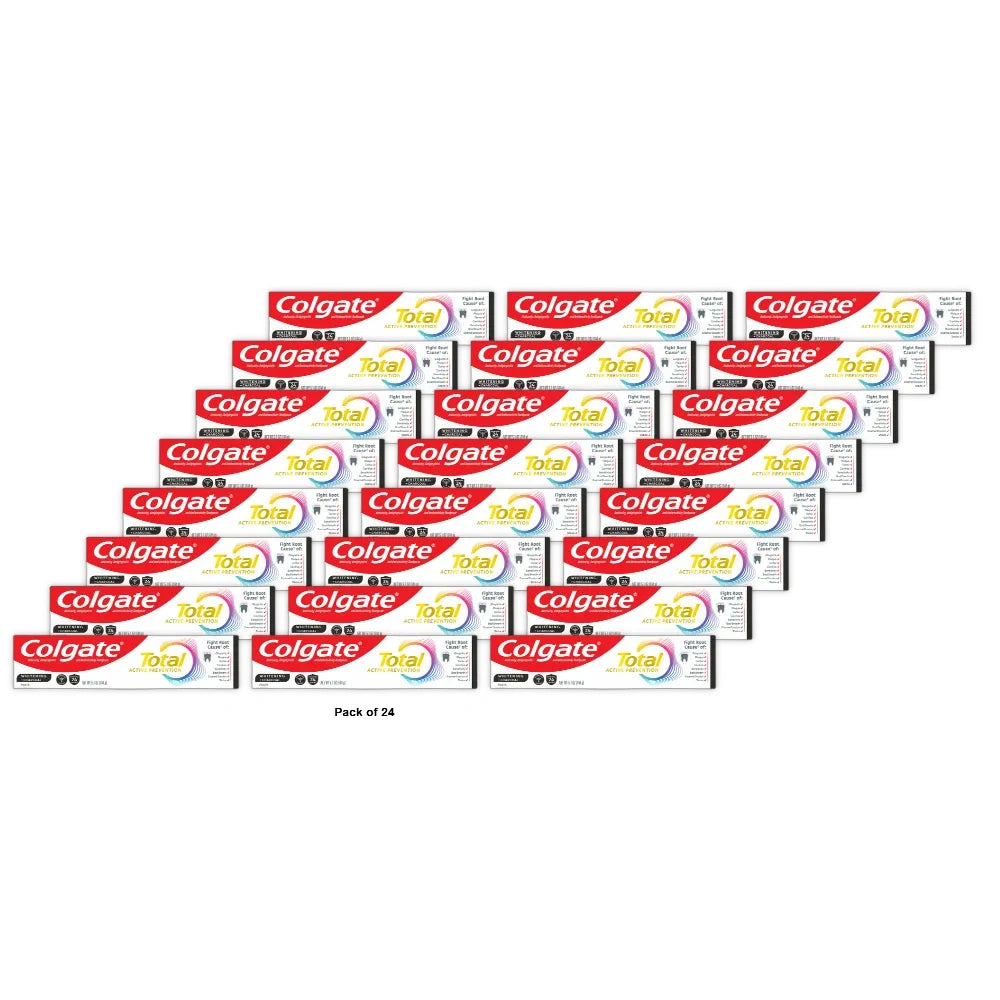 Colgate Total Active Prevention Whitening and Charcoal Toothpaste Mint 5.1 Oz (Pack of 24)