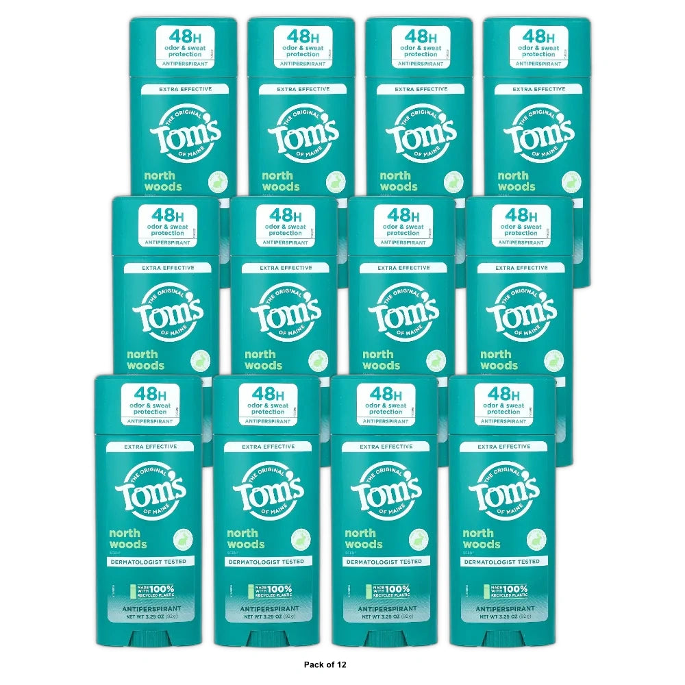 Tom s of Maine Extra Effective Antiperspirant North Woods 3.25 oz (Pack of 12)