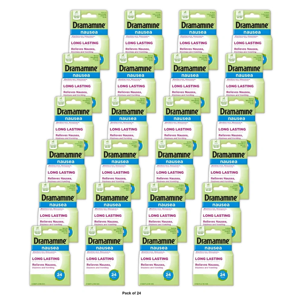 Dramamine Nausea Long Lasting, Nausea Relief Tablets, 10 Count (B0794RGJH3) (Pack of 24)