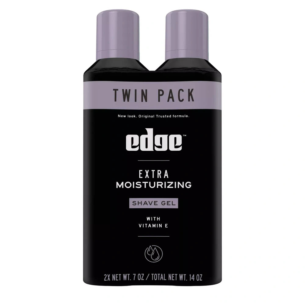 Edge Extra Moisturizing Mens Shave Gel Twin Pack 14 Made with Vitamin E to 14 fl oz(Pack of 4)