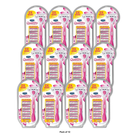 Schick Quattro for Women Women s Razor 1 Razor Handle and 5 Refills Value Pack (Pack of 12)