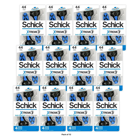 Schick Xtreme Duo Comfort 3-Blade Disposable Razors (Pack of 12)
