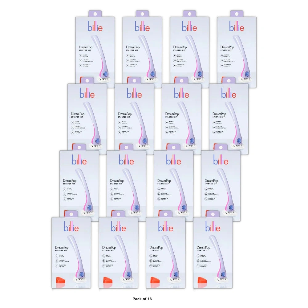 Billie Women’s Razor Kit 1 Handle + 2 x 5-Blade Refills + Magnetic Holder Drea (Pack of 16)