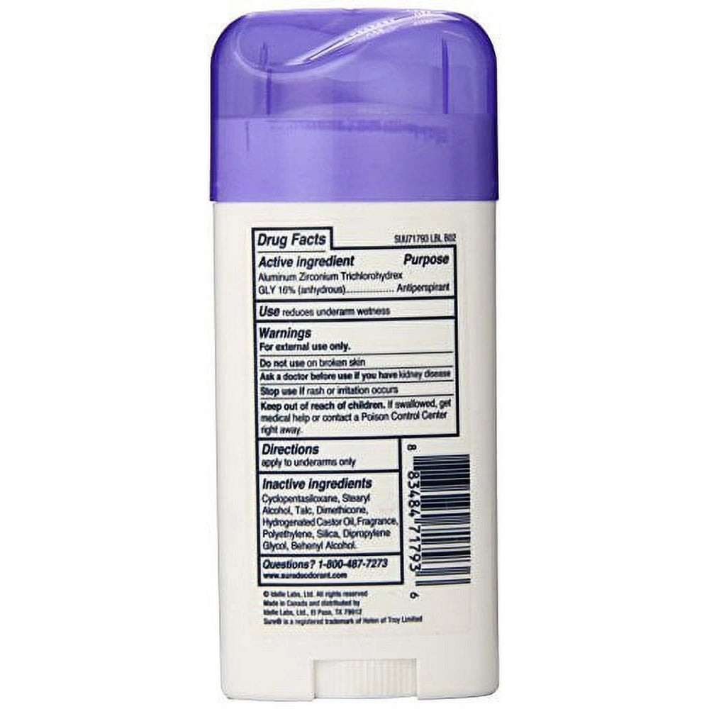 Sure Solid Anti-Perspirant Deodorant Original Solid Stick Regular Scent Women 2.7 oz (Pack of 12)