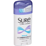 Sure Solid Anti-Perspirant Deodorant Original Solid Stick Regular Scent Women 2.7 oz (Pack of 12)