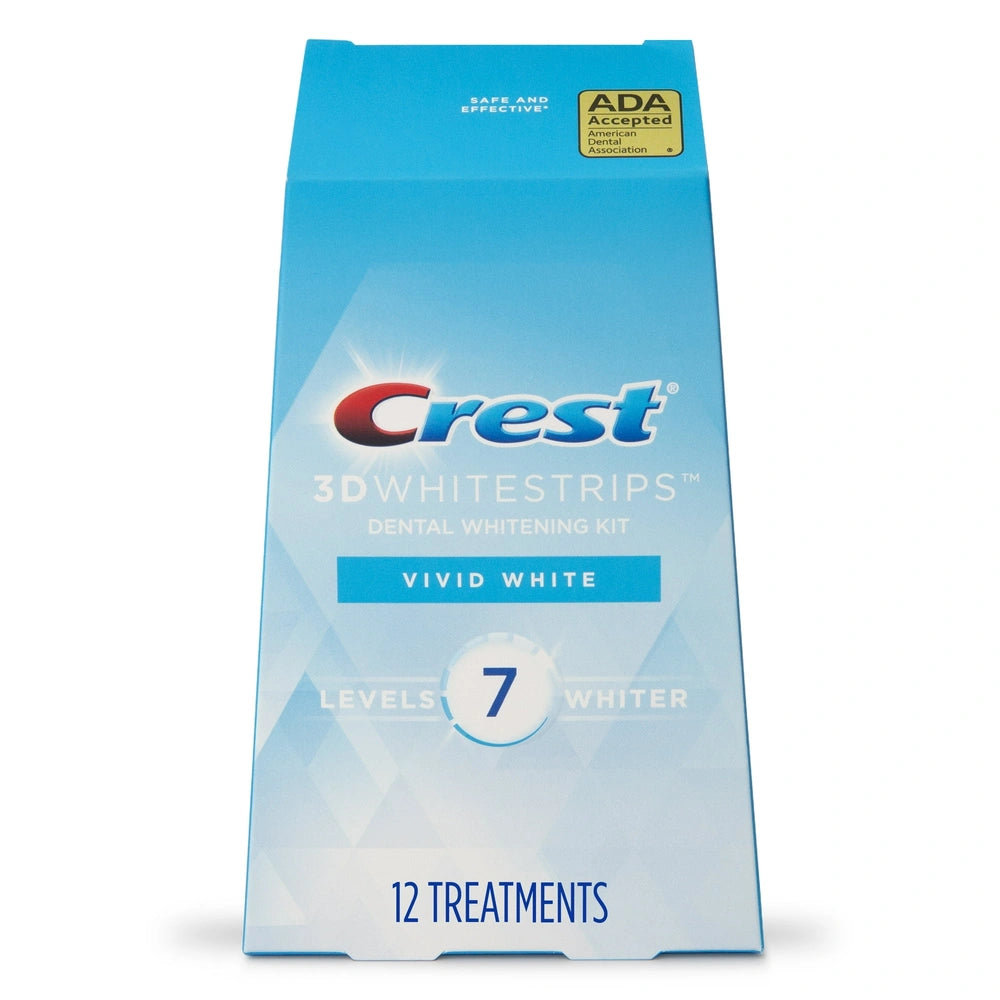Crest 3D White Whitestrips Classic Vivid Teeth Whitening Kit - 12 Treatments (Pack of 8)