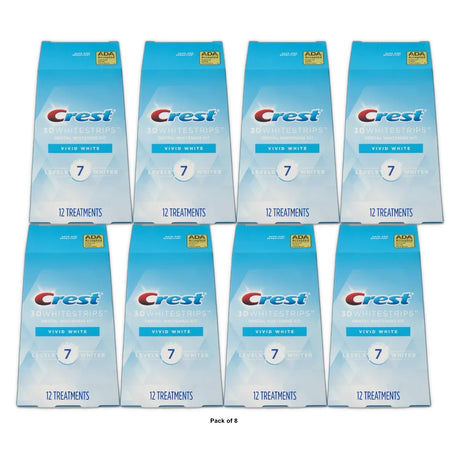 Crest 3D White Whitestrips Classic Vivid Teeth Whitening Kit - 12 Treatments (Pack of 8)