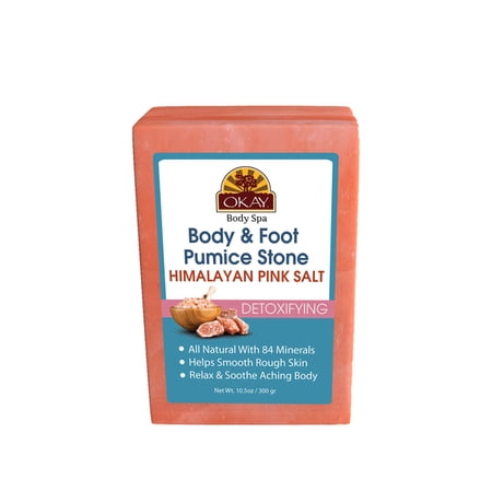 OKAY Himalayan Pink Salt Body & Foot Pumice Stone 10.5 Oz (Pack of 24)