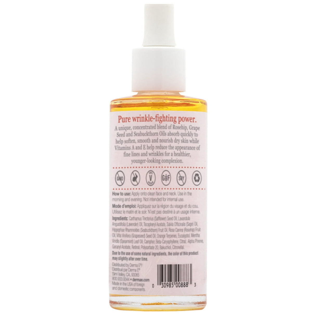 Derma E Anti-Wrinkle Retinol Facial Oil With Rosehip Grape Seed Vitamin E Veg 2 Oz (Pack Of 6)