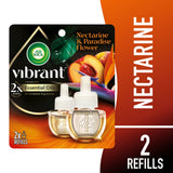 Air Wick Vibrant Plug in Scented Oil Refill Air Freshener Nectarine & Paradise (Pack of 6)