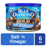 Blue Diamond Almonds Salt N' Vinegar Flavored Snack Nuts, 6 Resealable Cans 6 OZ ( (Pack of 12)