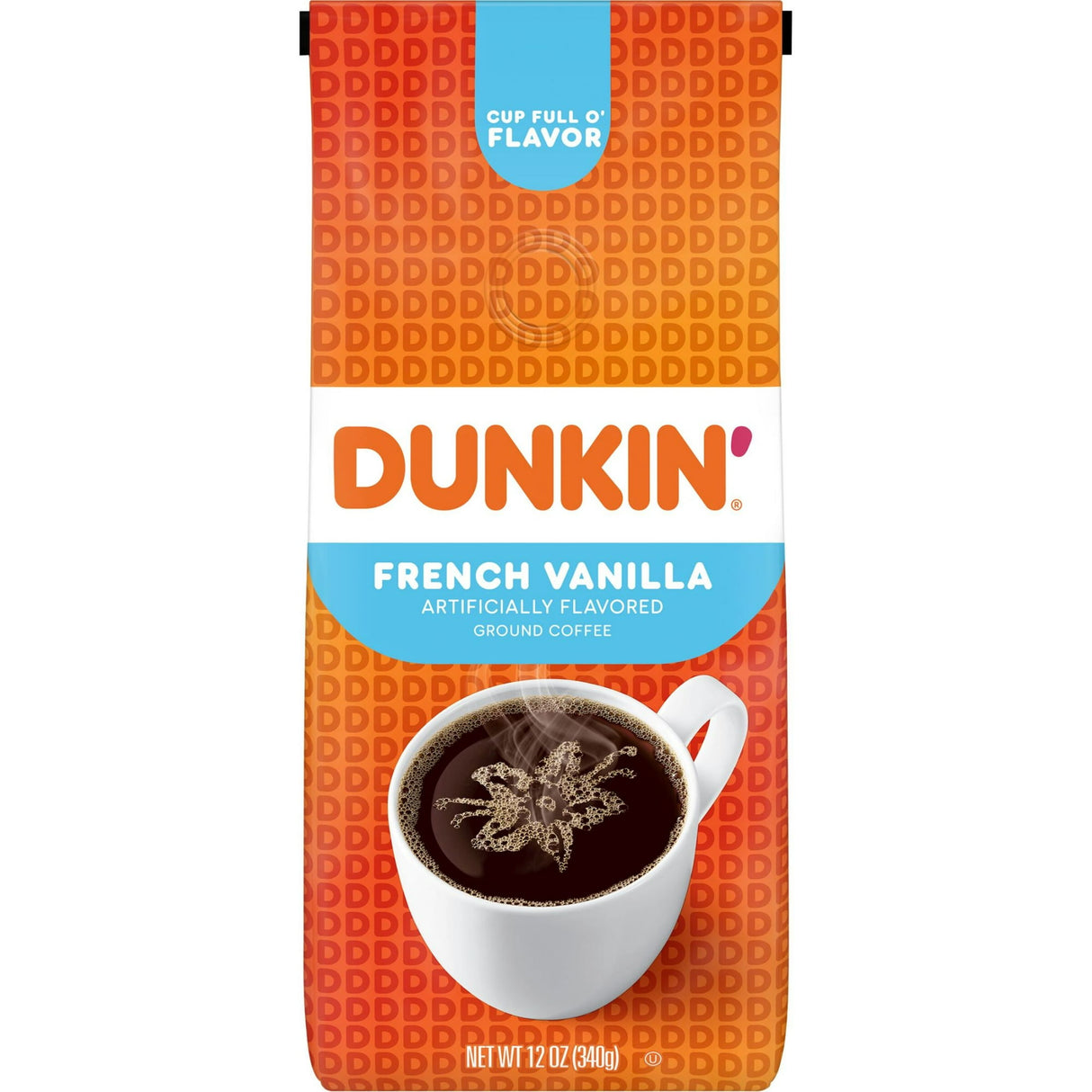 Dunkin’ French Vanilla Artificially Flavored Coffee Ground Coffee Bag 12 oz (Pack of 6)