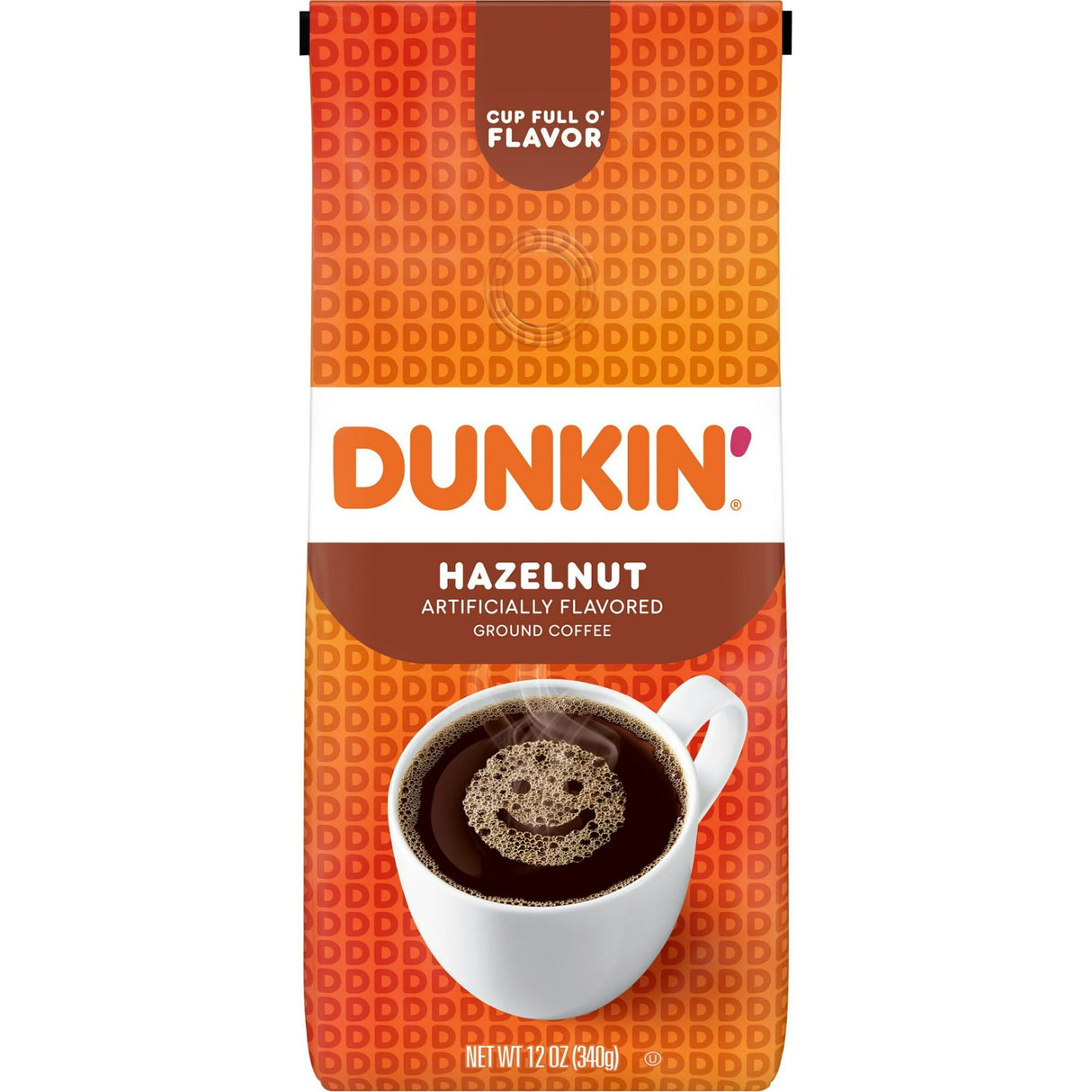 Dunkin Hazelnut Flavored Ground Coffee 12 oz (Pack of 6)