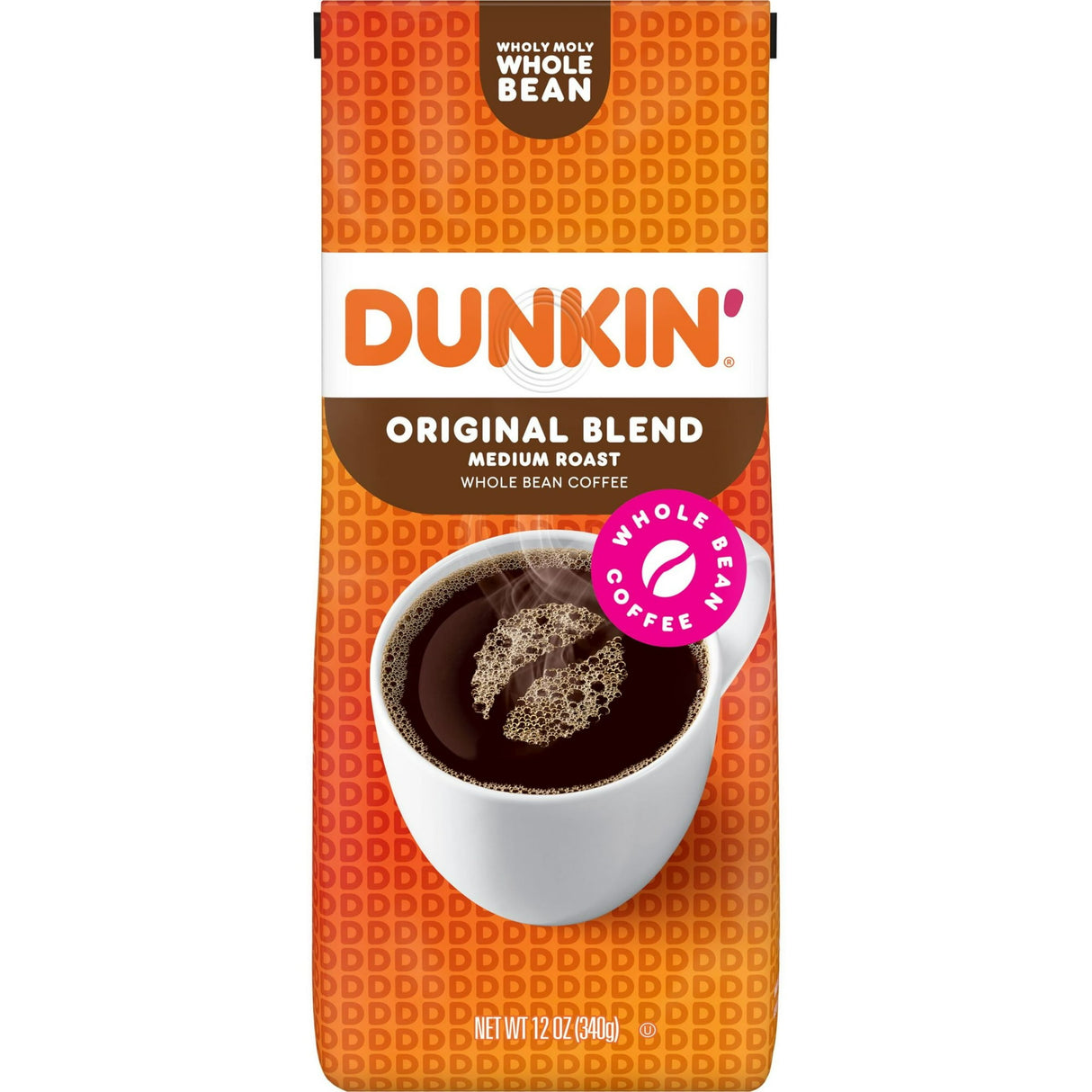 Dunkin' Donuts Original Blend Whole Bean Coffee, 12 oz (Pack of 6)