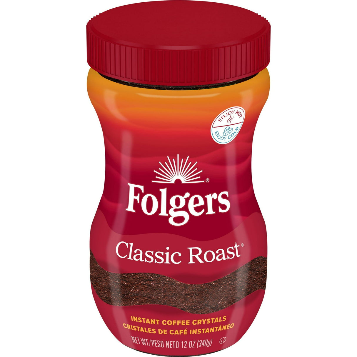 Folgers Classic Roast Instant Coffee Jar 12 oz (Pack of 6)