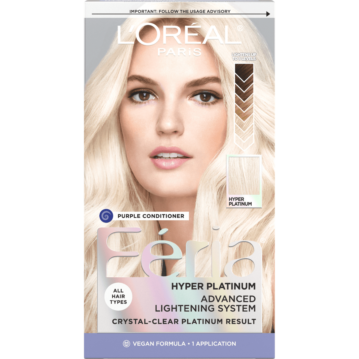 L'Oreal Paris Feria Advanced Lightening System Permanent Hair Color - Hyper Plat (Pack of 12)