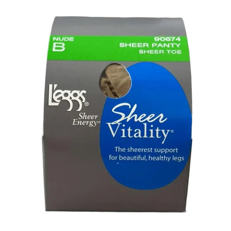 L'eggs sheer vitality panty packaging on a white background