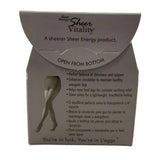 Sheer Vitality tights packaging with product description and branding.