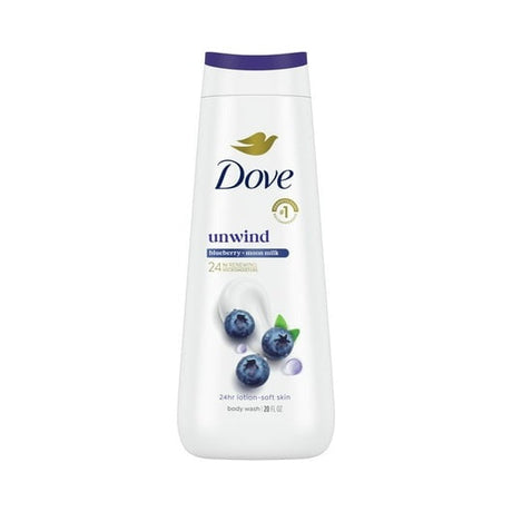 Dove Moisturizing Body Wash Blueberry & Moon Milk 20 Oz (Pack of 4)